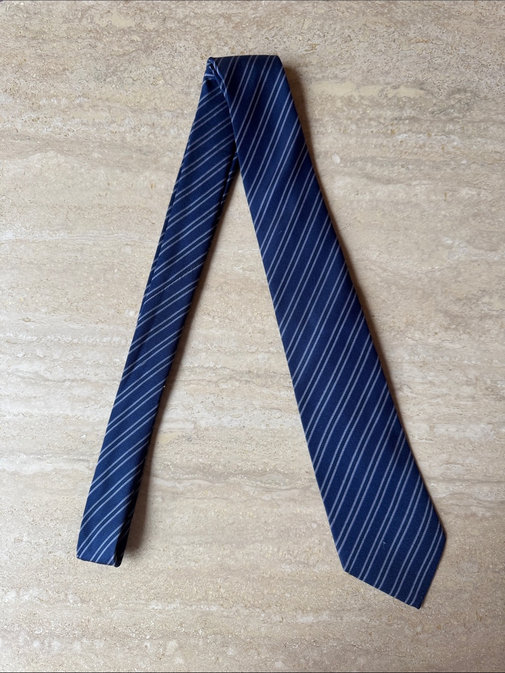 John Varvatos Navy Blue Diagonal Stripe Tie